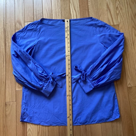 Massimo Dutti Lightweight Cotton Sleeve Tie Blouse size 8 - Picture 10 of 15